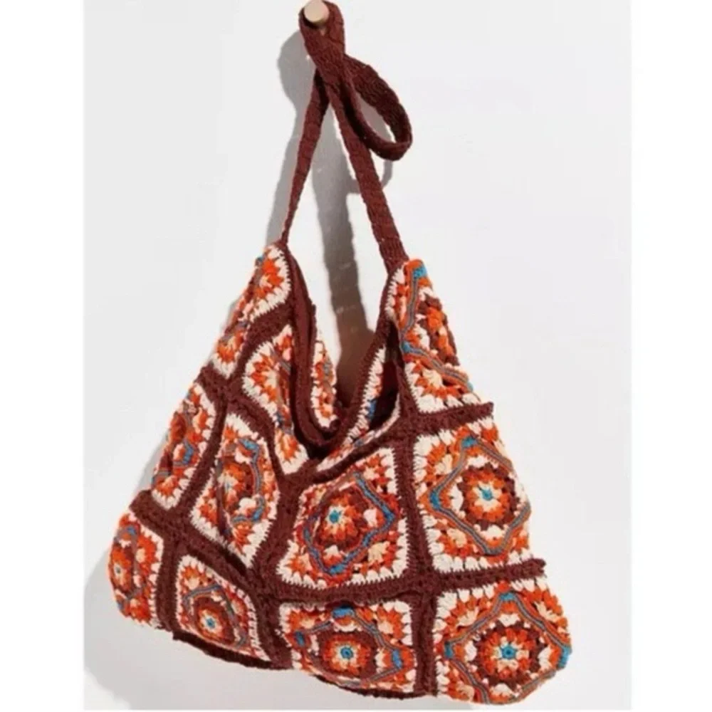 Free People Catch Me Crochet Hobo Bag NWOT